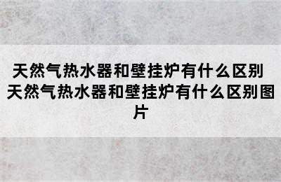 天然气热水器和壁挂炉有什么区别 天然气热水器和壁挂炉有什么区别图片